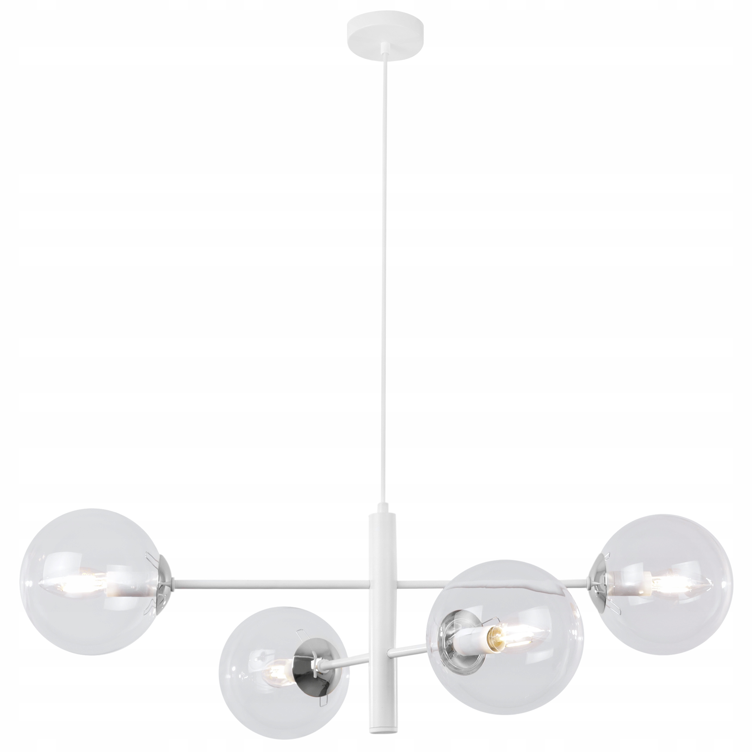 Závesná Stropná Lampa Luster Biela Sklenené Glamour Gule Do Kuchyne A Obývačky