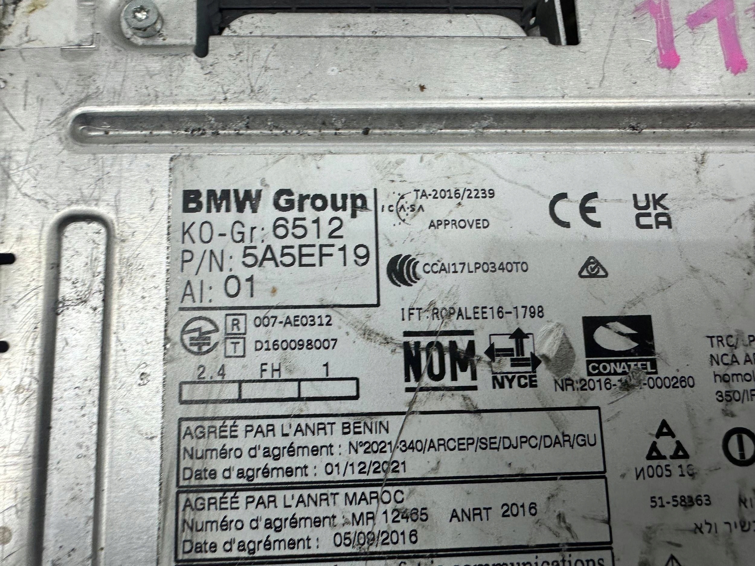 Stacja multimedialna Wszystkie BMW i3 5A5EF19