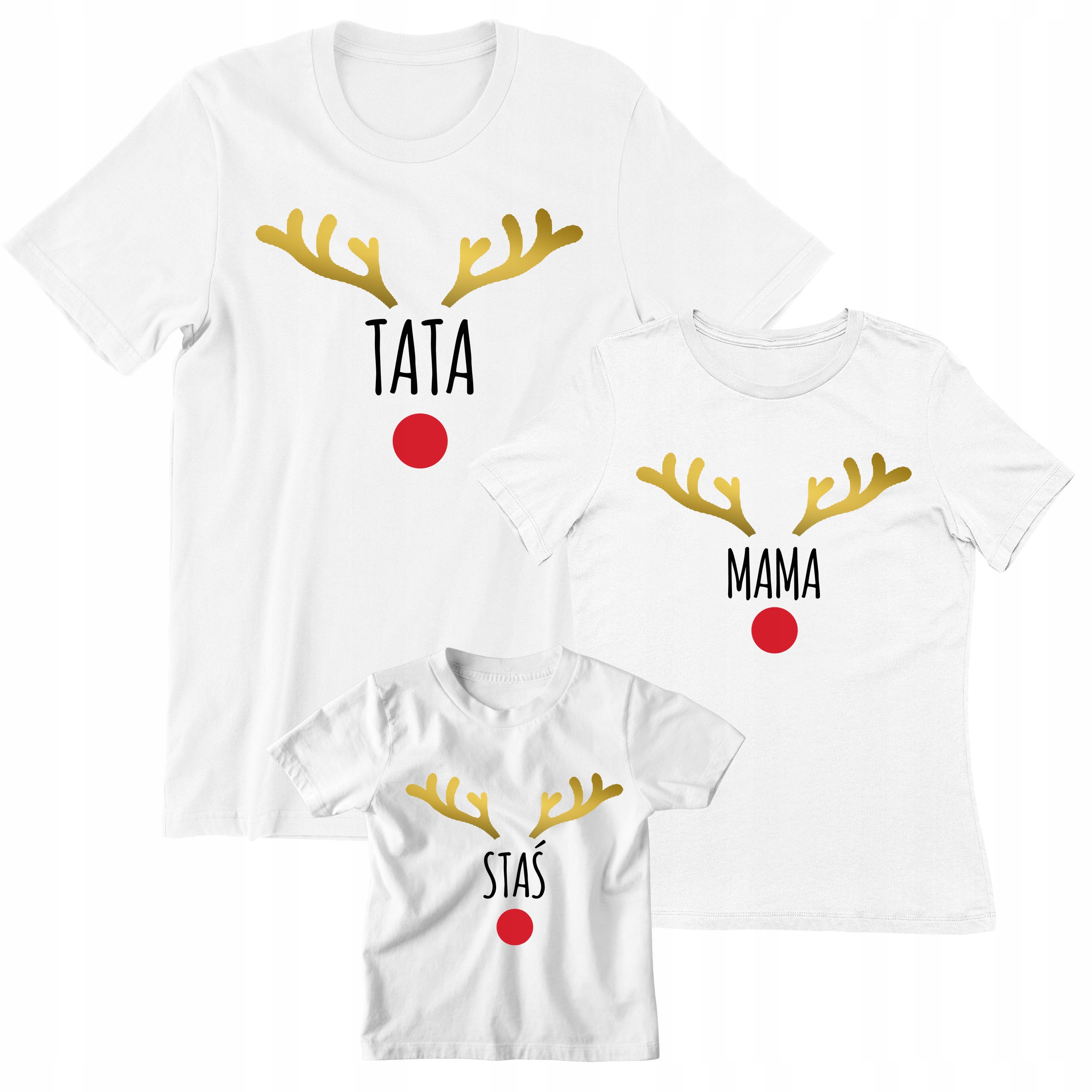 KOSZULKI RODZINNE DLA RODZINY ŚWIĄTECZNE NA ŚWIĘTA Model KOSZULKI RODZINNE NA ŚWIĘTA POD CHOINKĘ ZESTAW