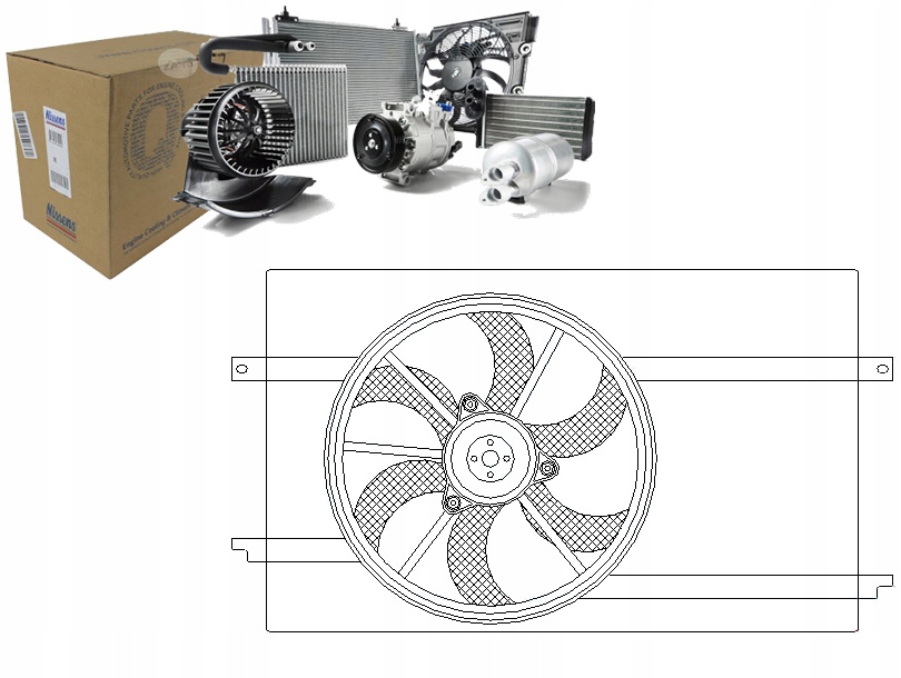 Ventilátor Chladiče (s Krytem) Mitsubishi Colt C