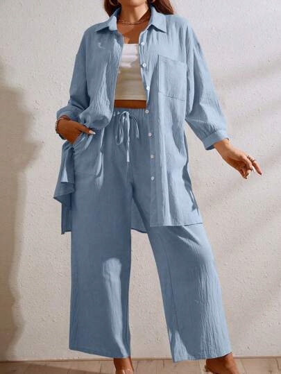 SHEIN KOMPLET PLUS SIZE SPODNIE I KOSZULA 48 ŁŁB Marka Shein