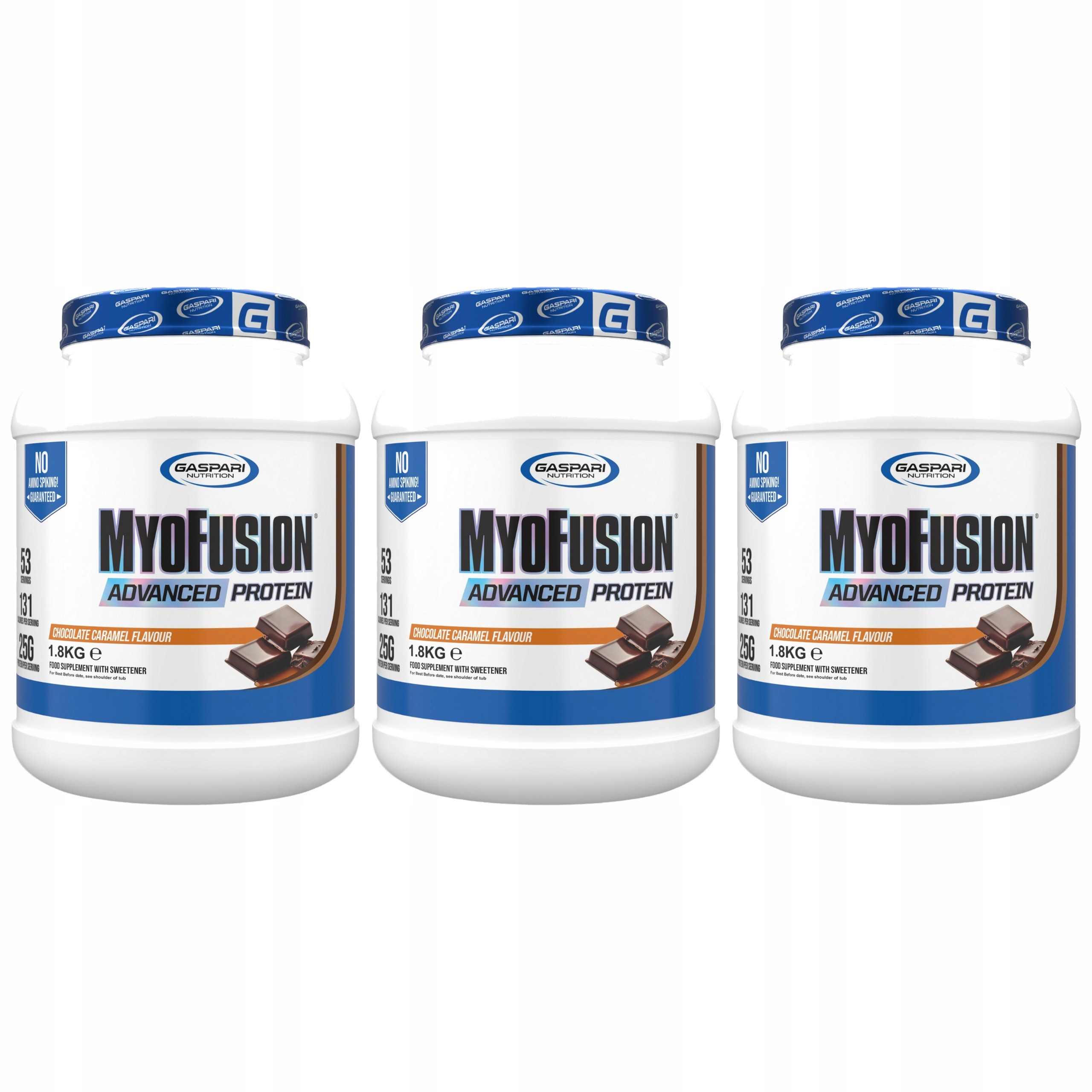 3x Proteinový izolát Protein Wpc Wpi MyoFusion 1800 g Karamel Gaspari