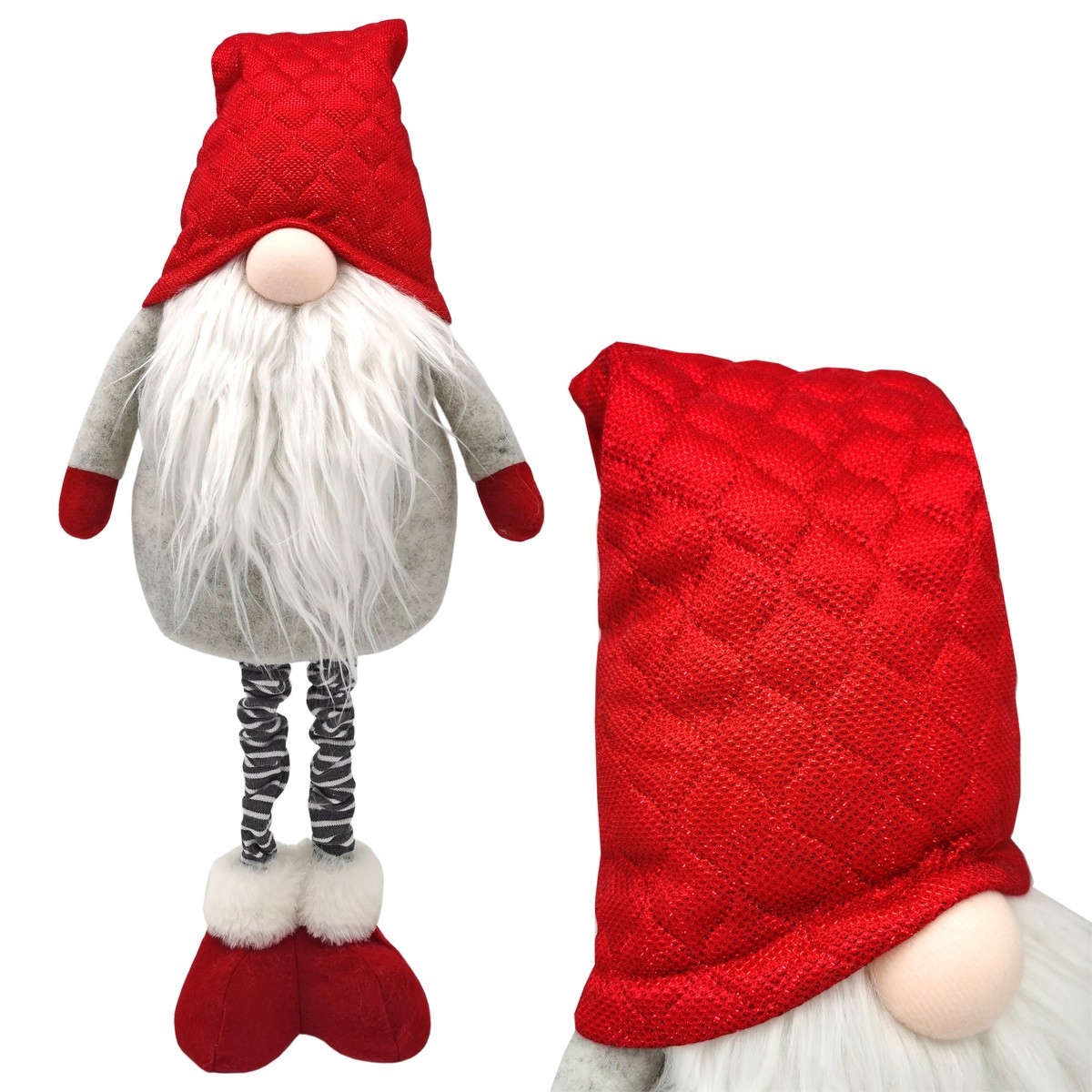 SKRZAT DUŻY TELESKOPOWE NOGI STOJĄCY GNOM ŚWIĄTECZNY MIKOŁAJ KRASNAL OZDOBA EAN (GTIN) 5902431041490