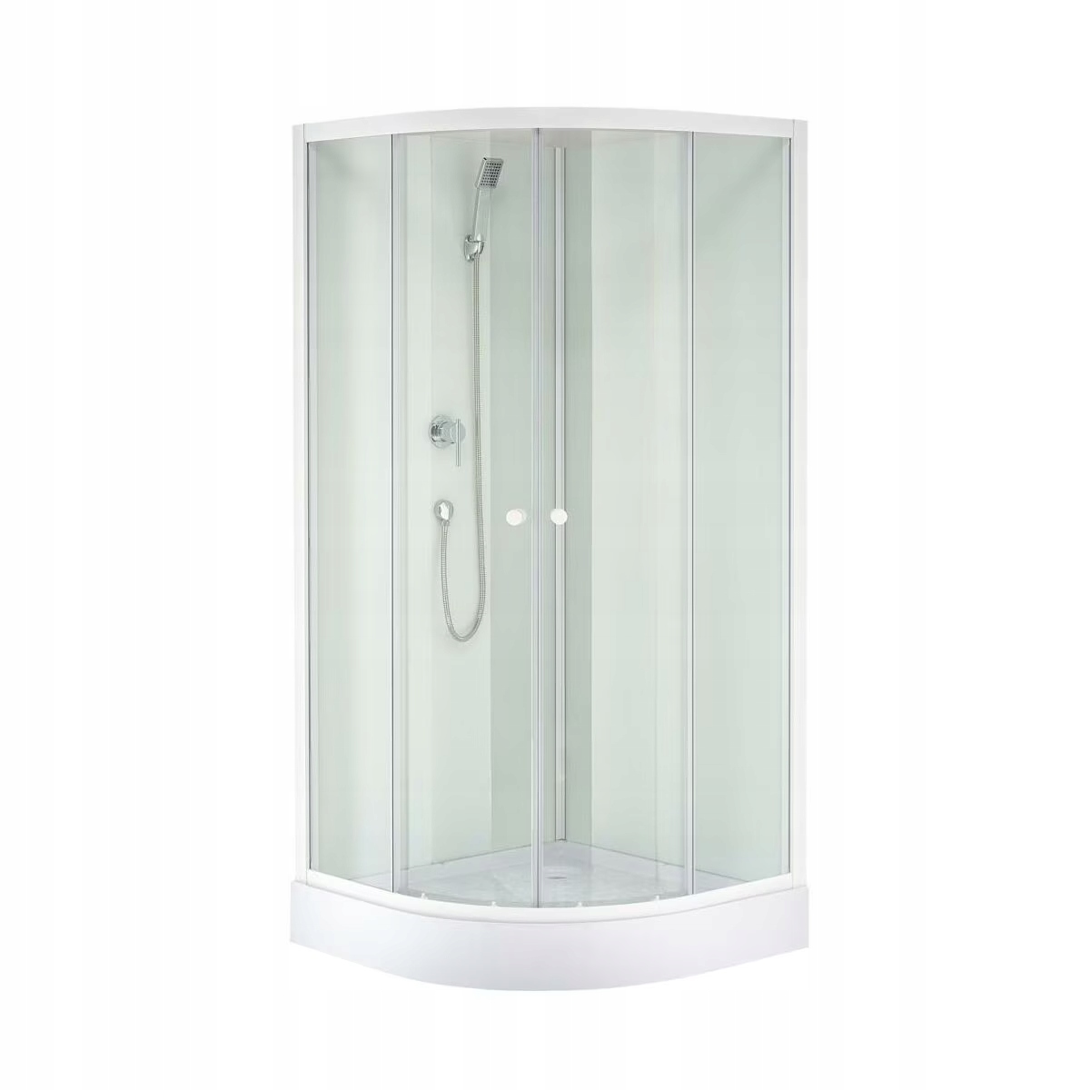 KABINA PRYSZNICOWA WOLNOSTOJĄCA 80x80x200 BIAŁA CZTEROŚCIENNA PÓŁOKRĄGŁA