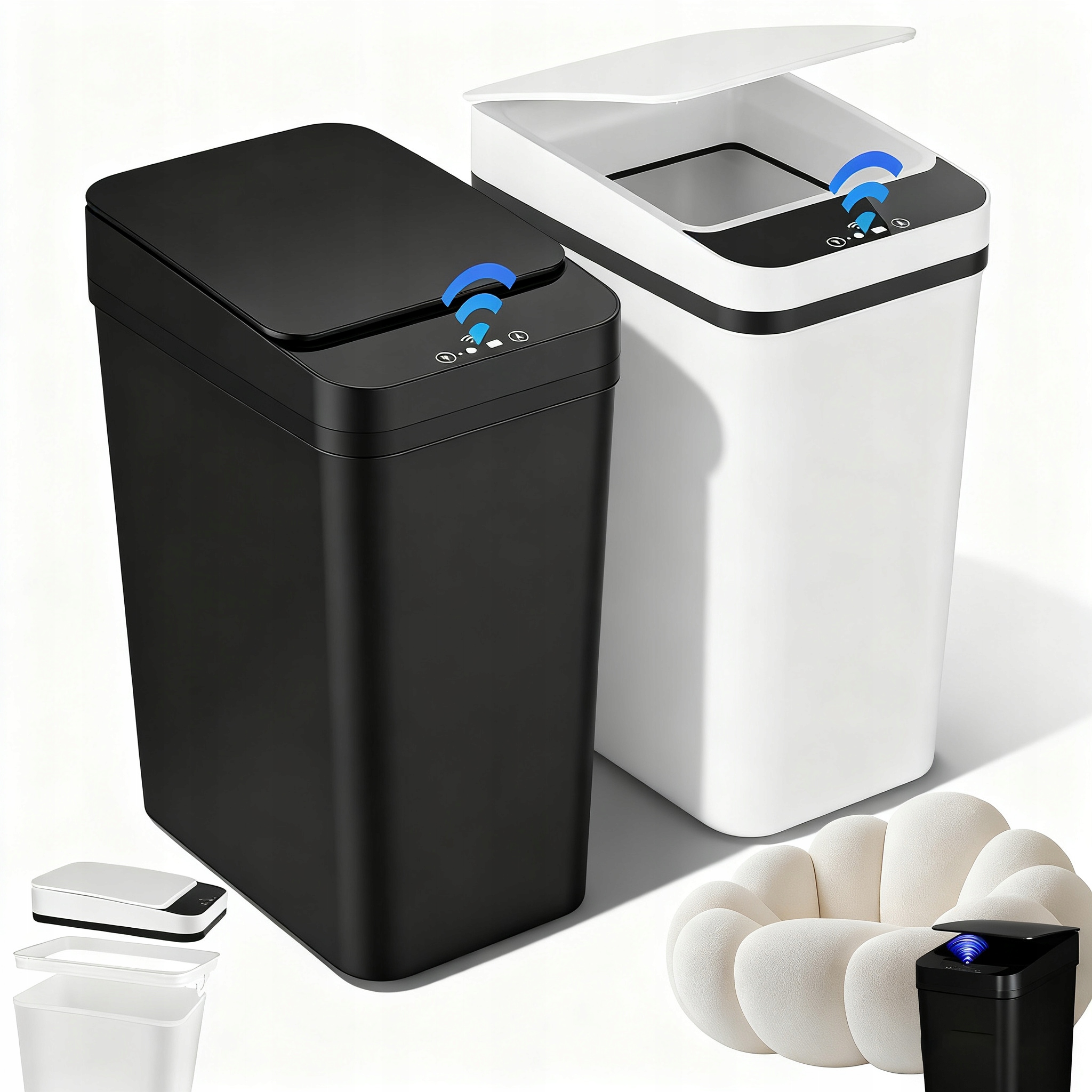 Levně 2 Ks 12L Odpadkový Koš Se Senzorem, Trojitá Hermetická Detekce