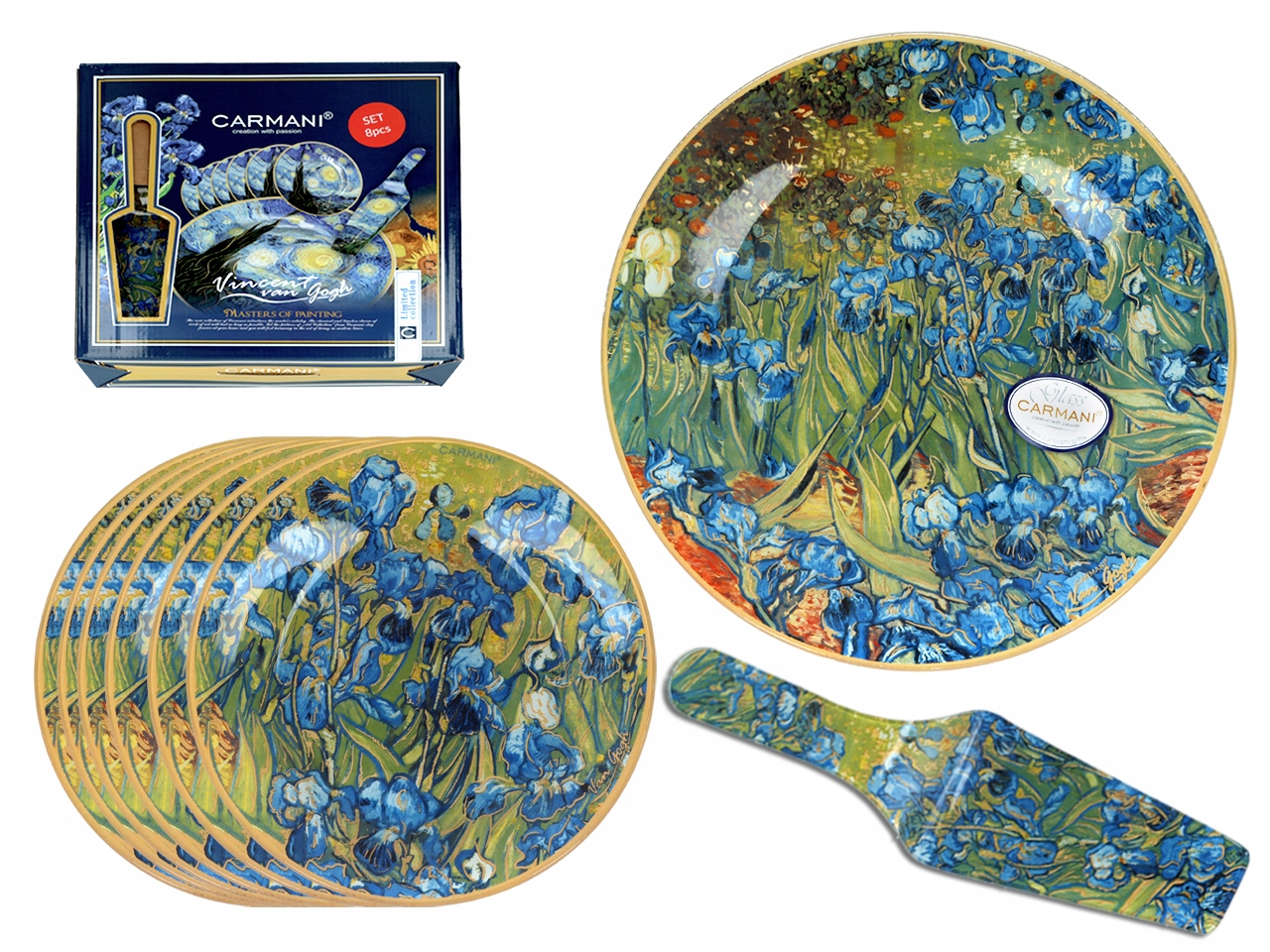 Sada Podnosov A 6 Tanierikov Van Gogh Irisy Sada Na Cesto Carmani