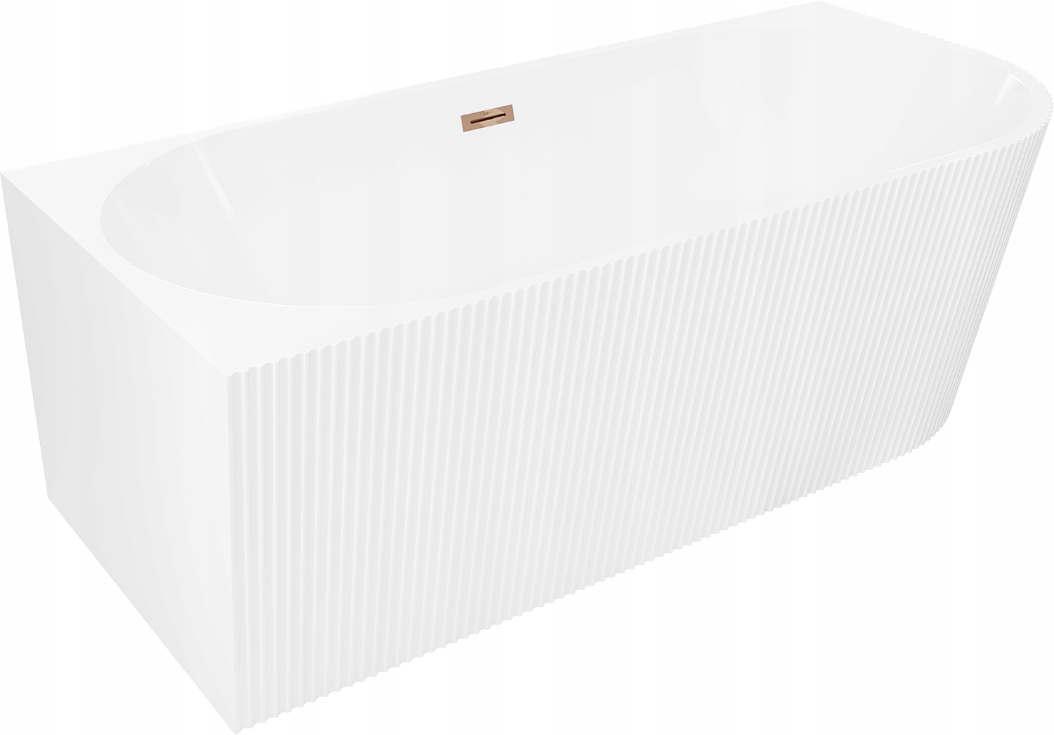 Mexen Silo 170x80cm Rohová vana Levá Rýhovaná Bílá Růžové zlato