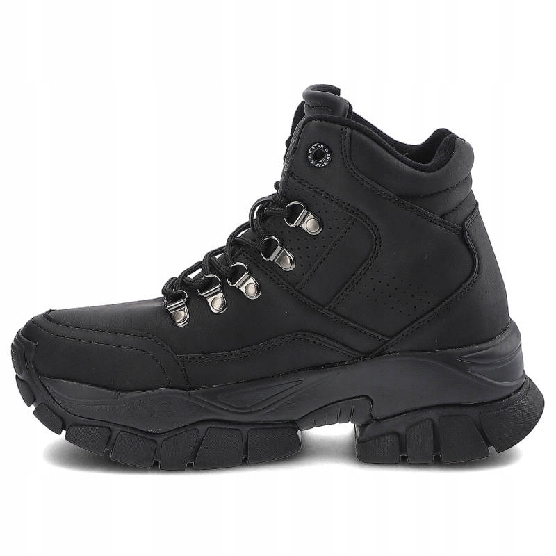 Czarne Botki Big Star Damskie Modne Buty Sportowe Wzór dominujący bez wzoru