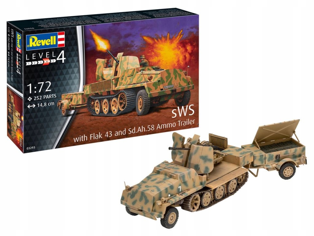 Revell sWS mit Flak-Aufbau mit 3,7cm Flak 43 1:72