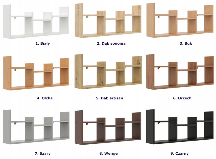 MINIMALISTYCZNA PÓŁKA NA ŚCIANĘ WISZĄCA DO SALONU Szerokość mebla 97.2 cm