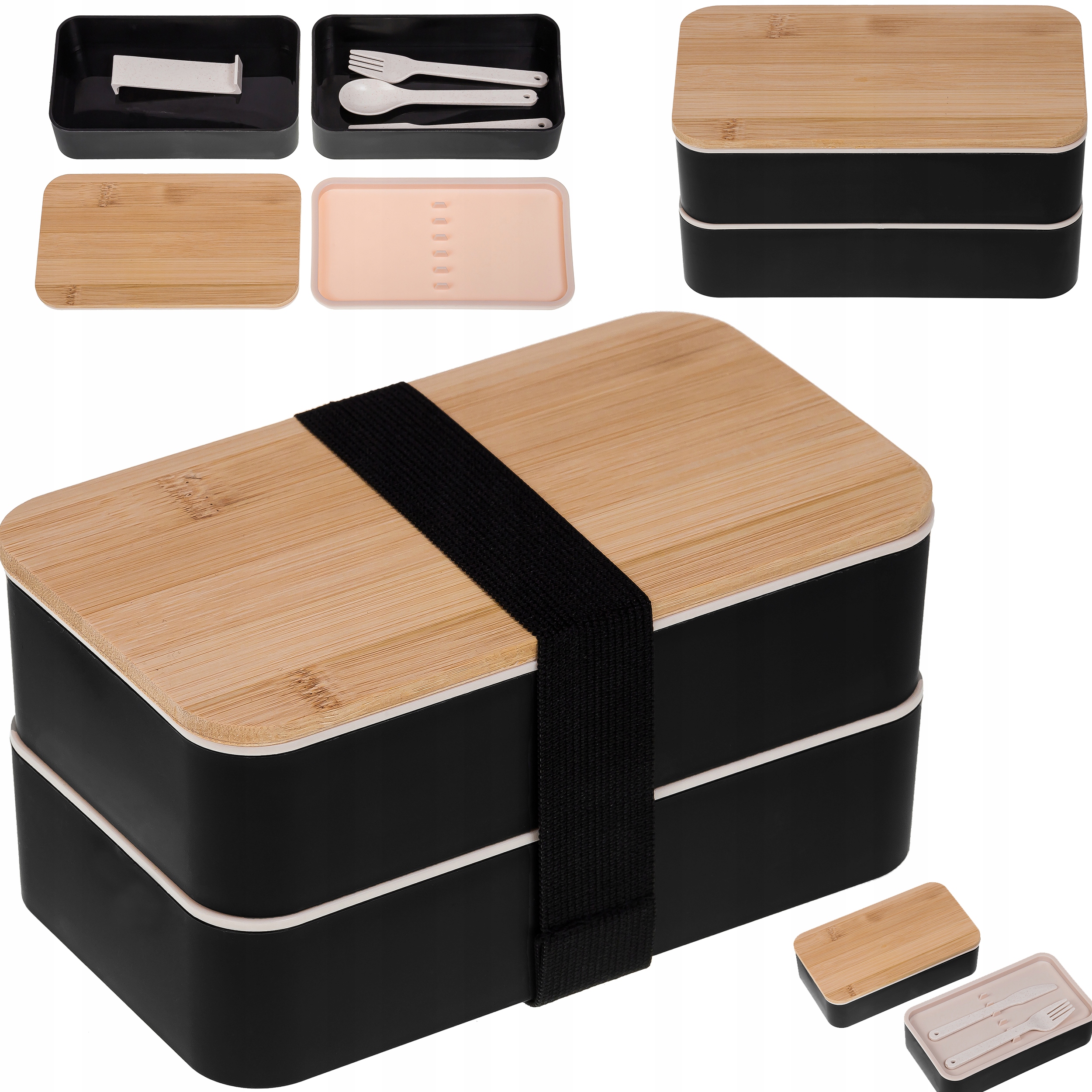 

Podwójny Pojemnik Na Obiad Lunch Pokrywka Bambus