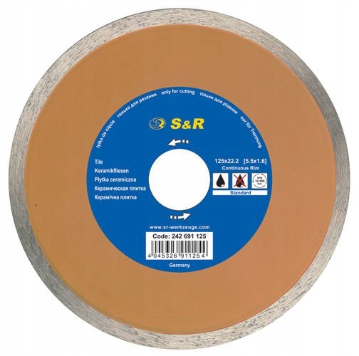 S & R Алмазний ріжучий диск 125/1, 6 мм.