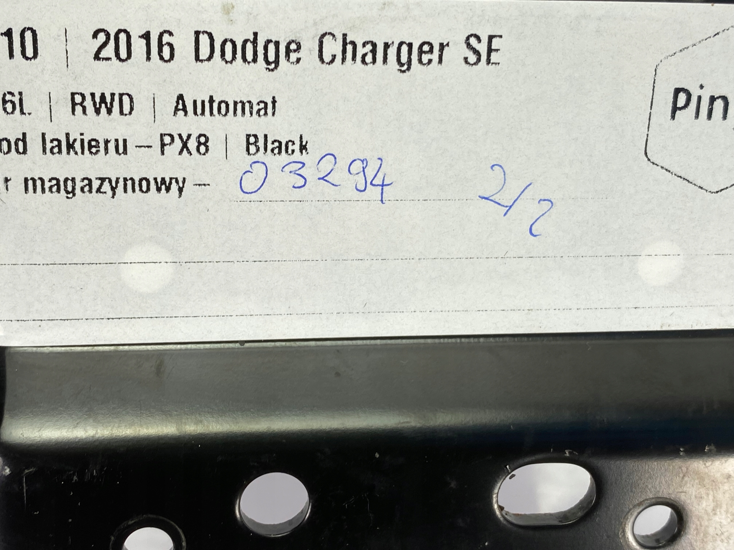 Couvre Mécanisme podlokietnika Dodge Charger 2015+ USA