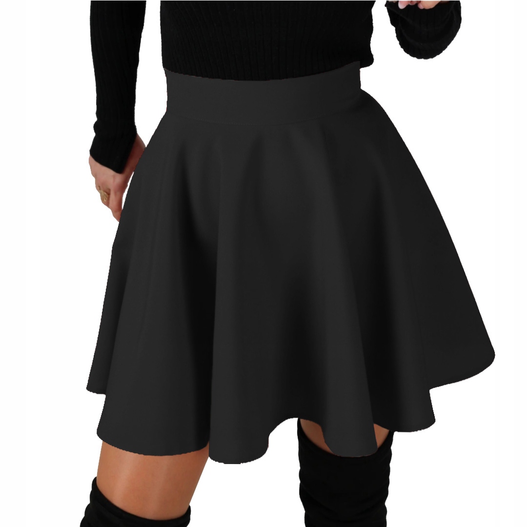 

L Czarna Koło Mini spódnica zip 40