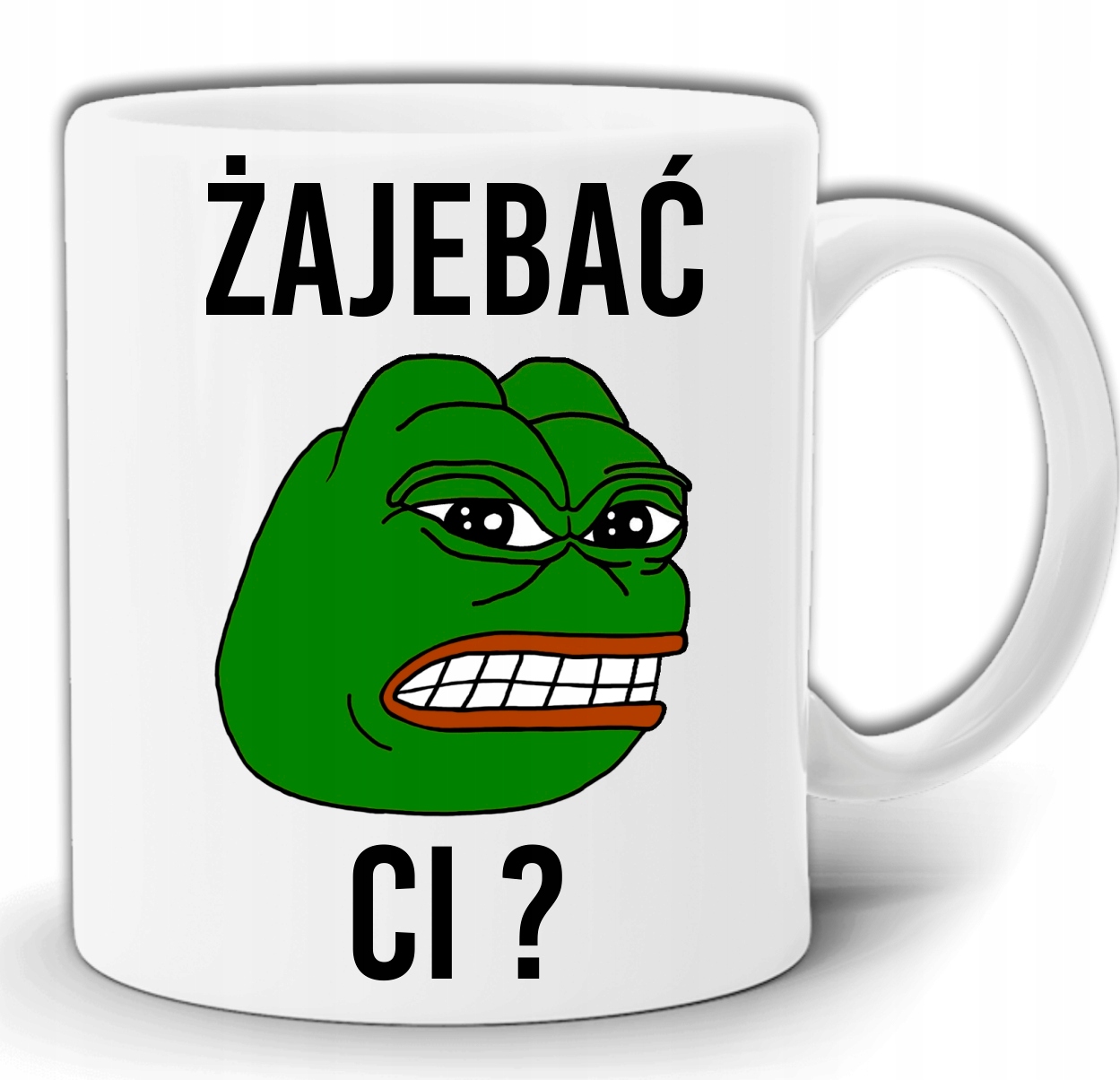 

Śmieszny Kubek Żaba Żajebać CI Mem +pudełko GW80