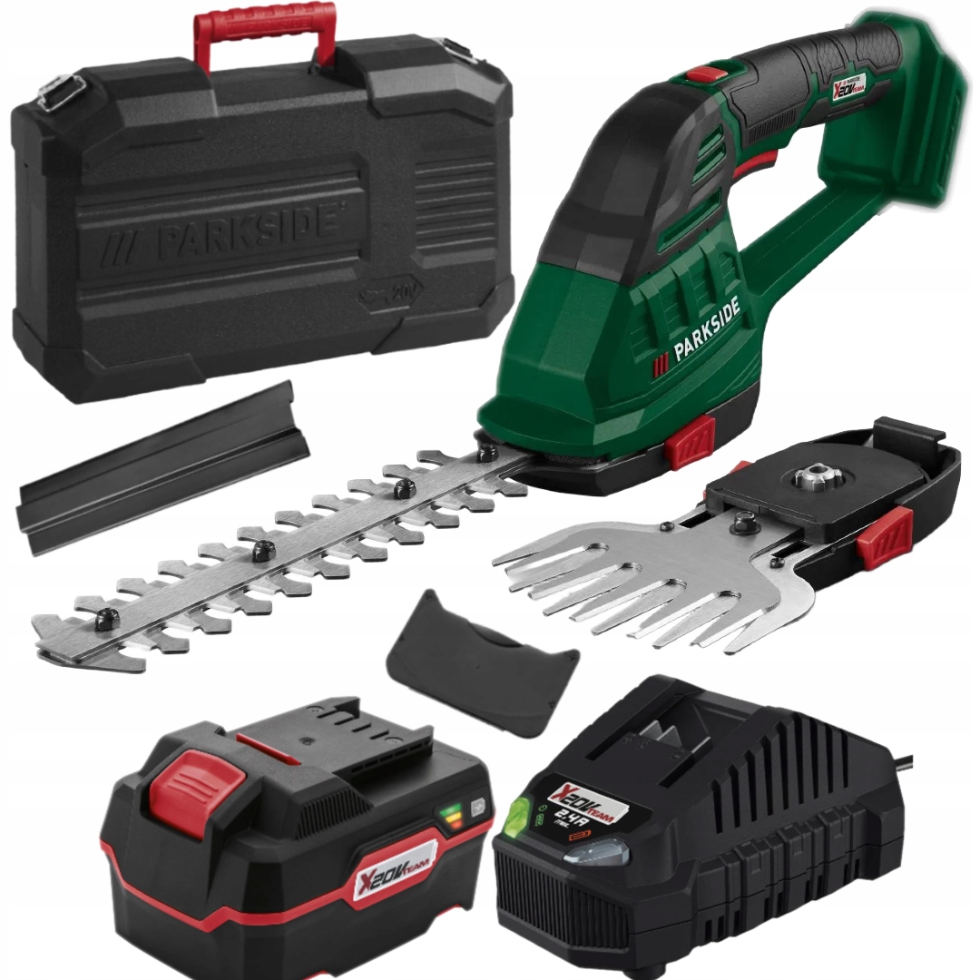 Parkside Akumulatorowe nożyce do trawy i krzewów 2w1 Pags 20 akumulator 4ah