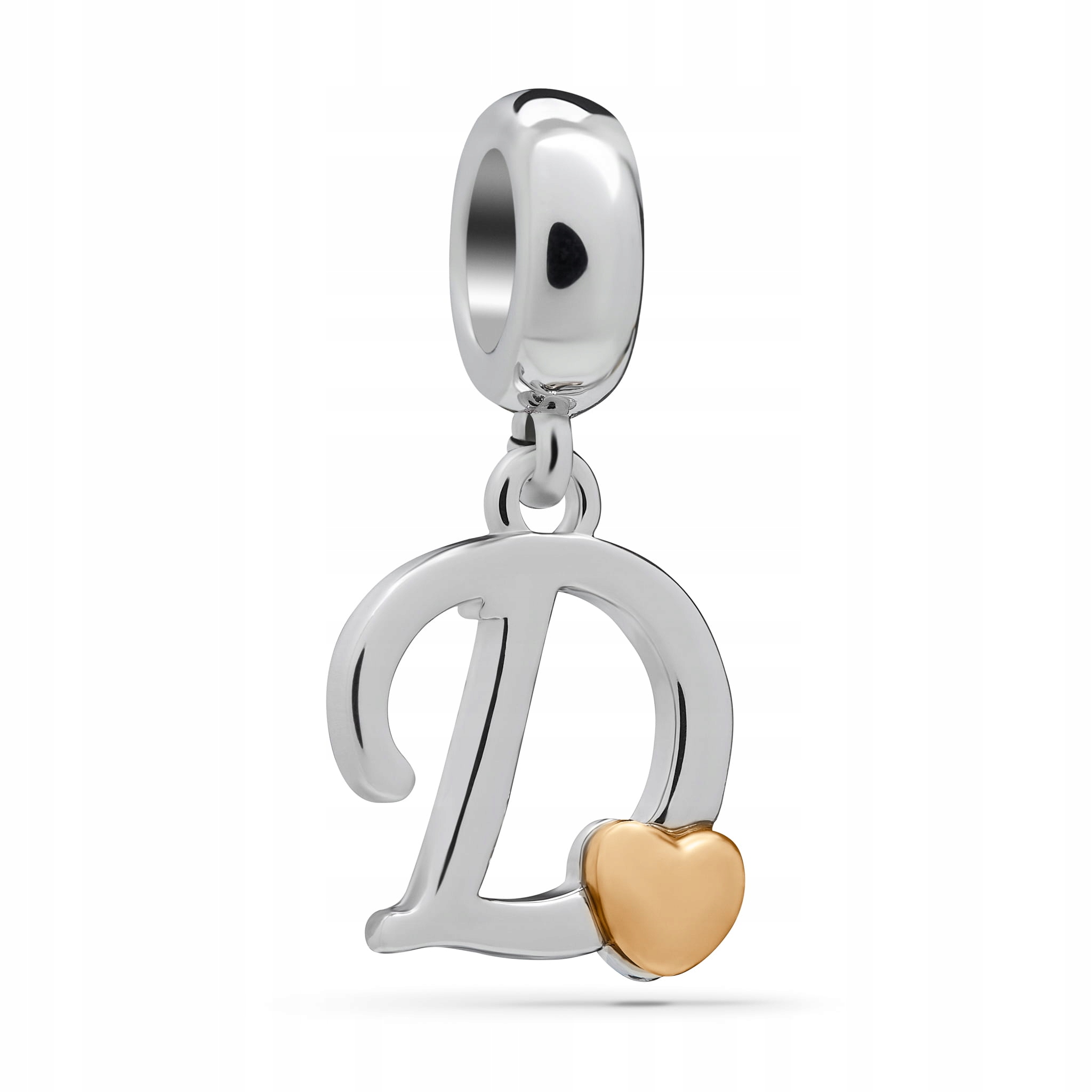 

Zawieszka Charms Literka D Serce Stal