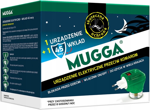 

Mugga elektro+wkład na komary 45 nocy 35ml