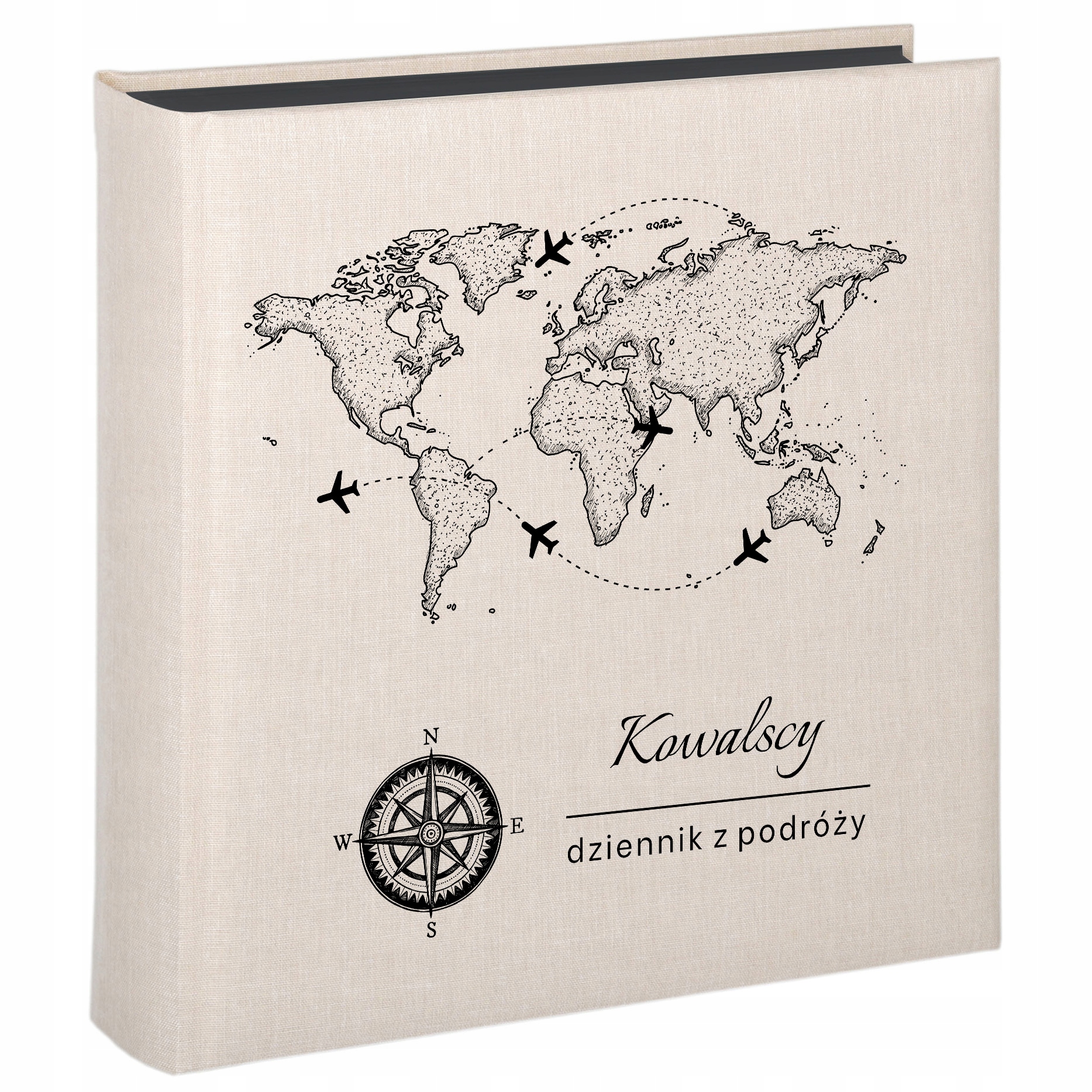 Personalizowany album podróżnika 50 czarnych kart Podróż Wakacje Nadruk