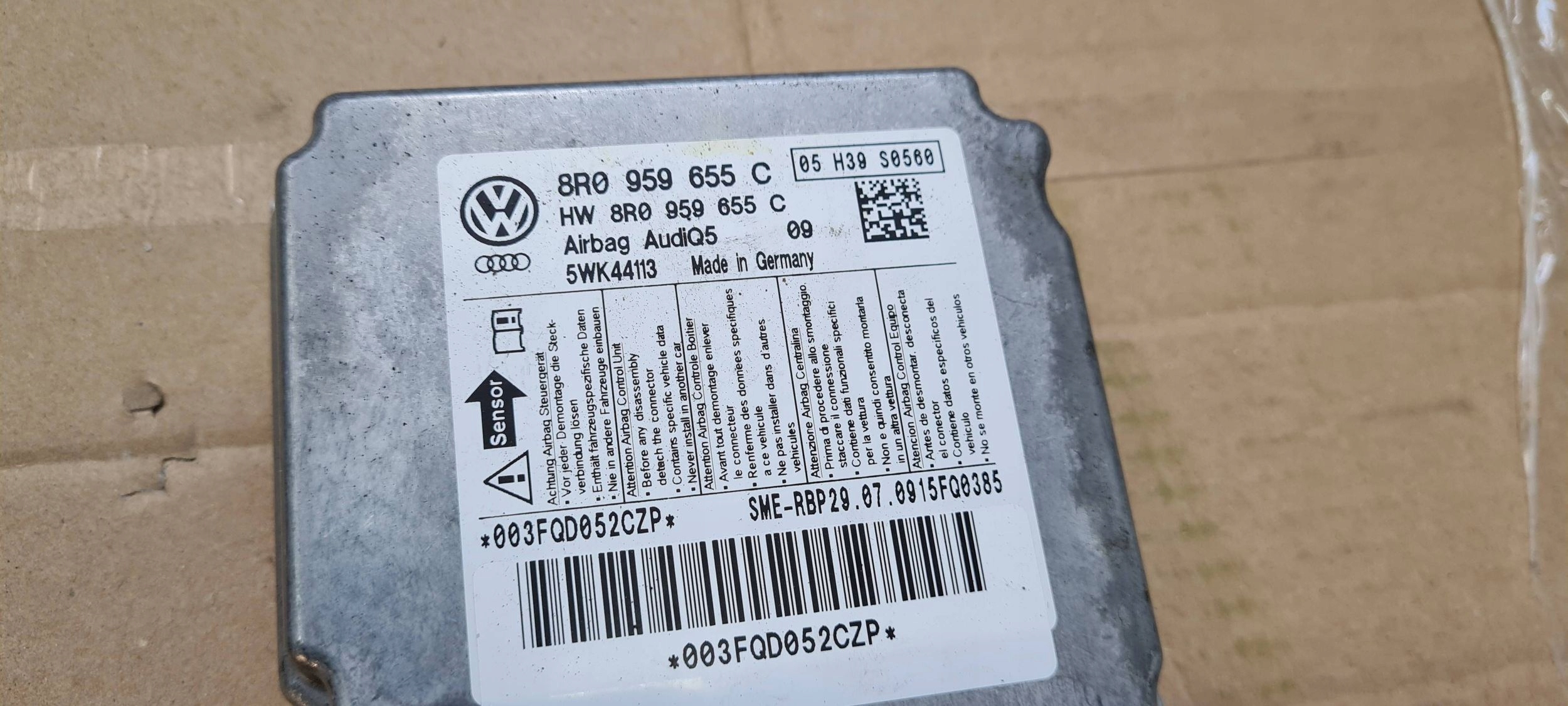 Q5 8R modulo SENSOR airbag airbag 8R0959655C