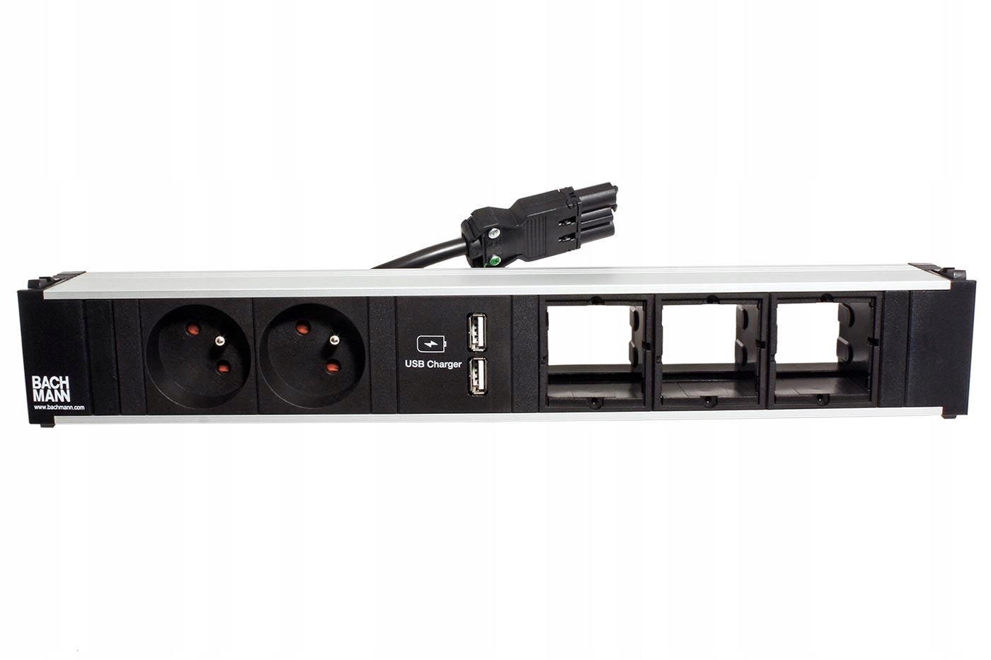 Bachmann Coni, box pro 6 modulů, 2x zásuvka Cz, zdroj(2xUSB), 3x volné