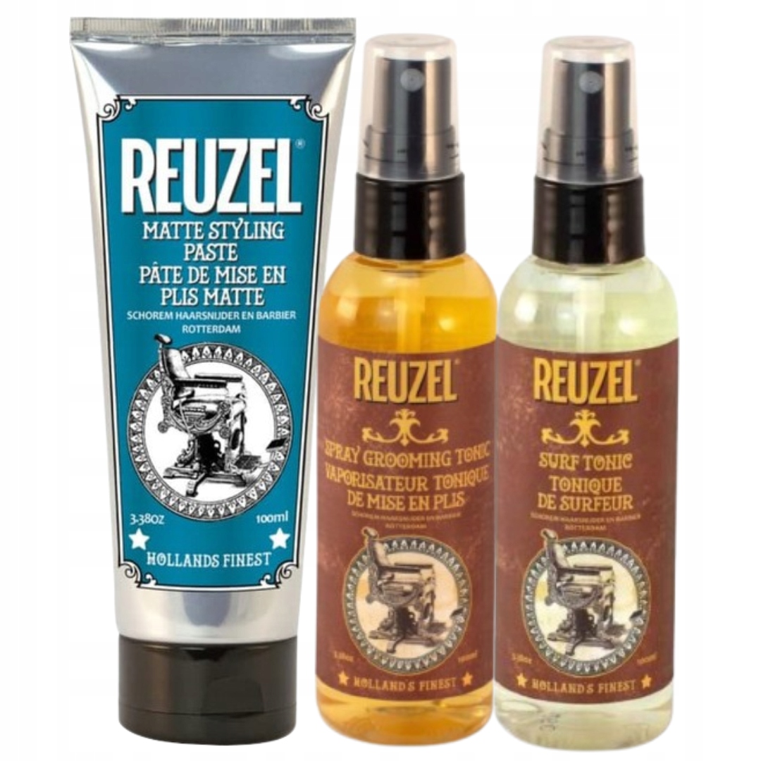 Zestaw Reuzel Pasta do włosów, Tonik do włosów w Sprayu, Utrwalający Tonik