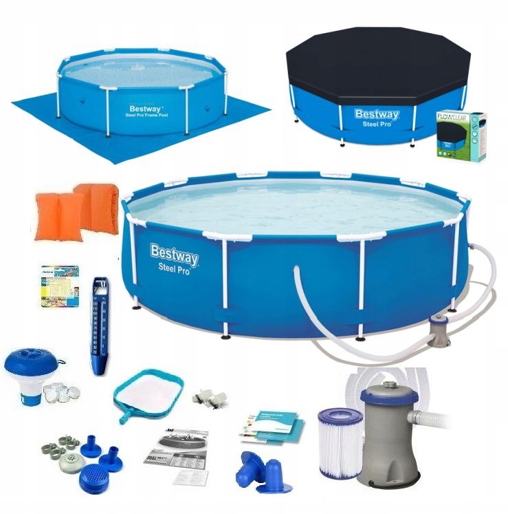 22w1 Basen stelażowy ogrodowy Bestway 366x76 cm Zestaw