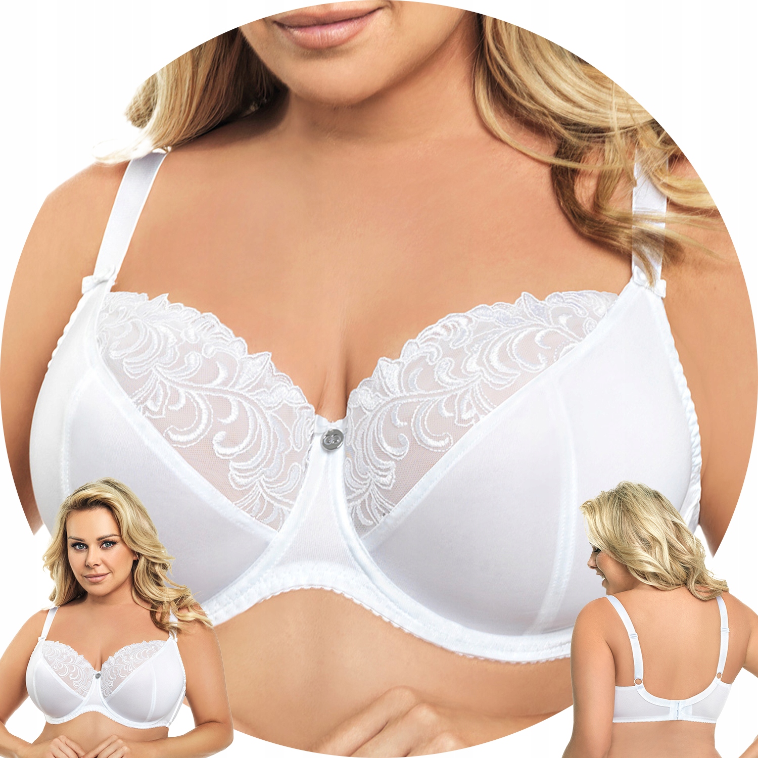 Gorsenia K378 Victoria biały haft Biustonosz Soft 115C Miękki