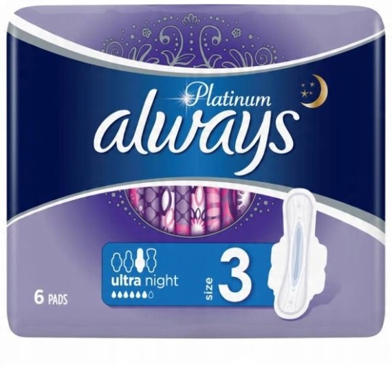 

Always, Ultra Night, Podpaski ze skrz., 6 szt