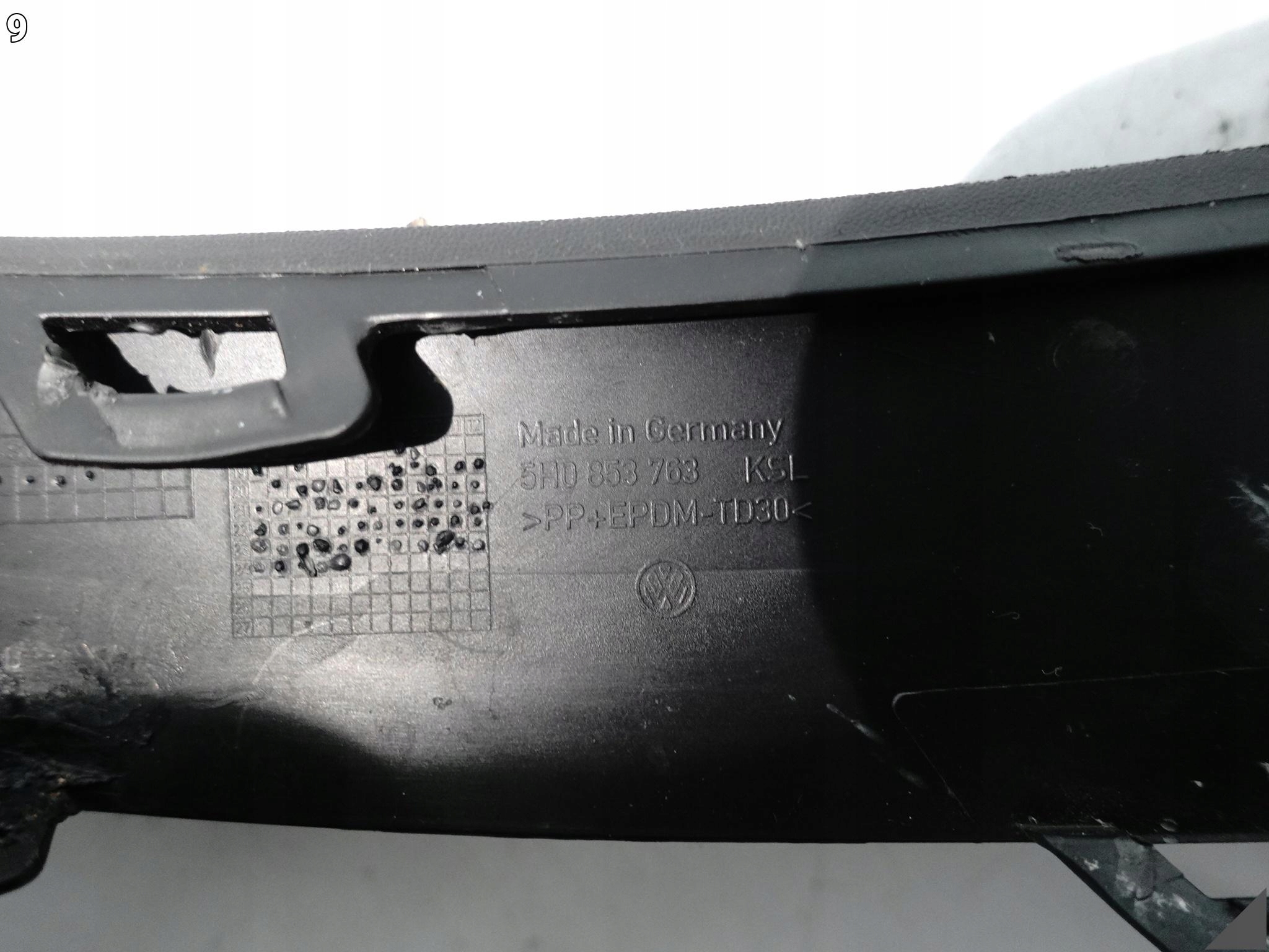VW GOLF 8 VIII 5H0 GTI 20- bumper grid moulding frame left front 9B9