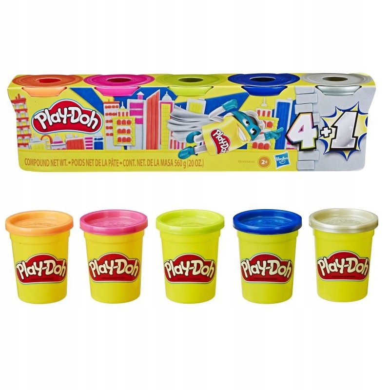 

Ciastolina Play Doh Super Tuby Srebna 4+1 E8142