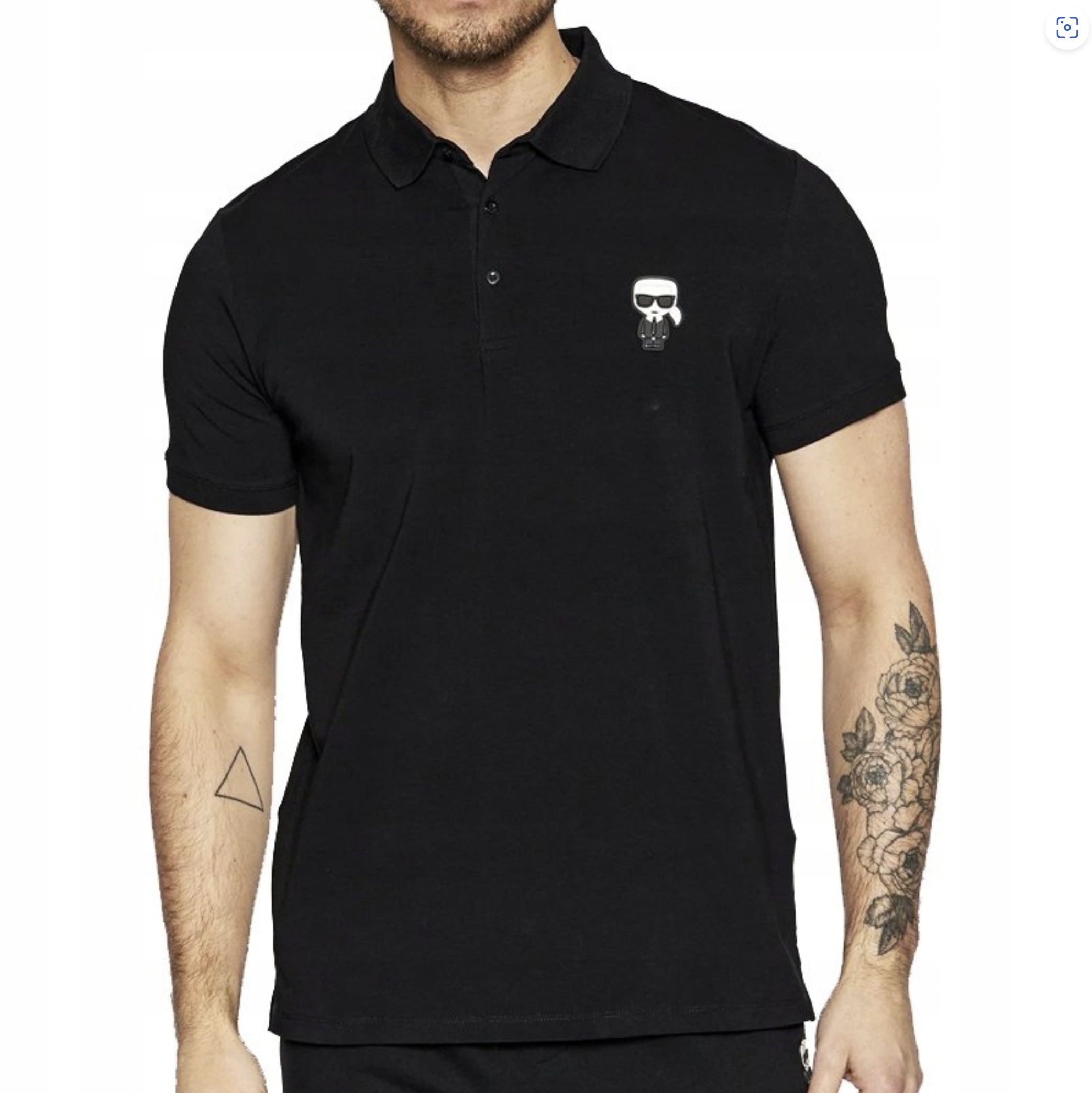 Karl Lagerfeld Pánská Polokošile Logo Černá, velikost 3XL