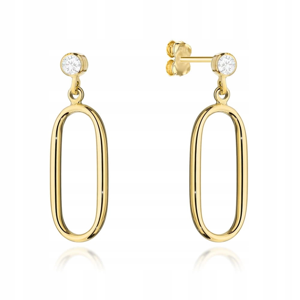 Zlaté náušnice , visící ovály, s ryzost 585