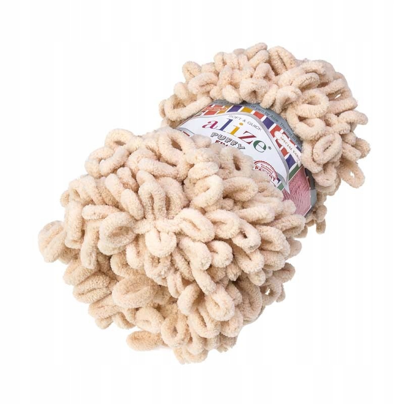 Włóczka Alize Puffy Fine małe pętelki Beżowa 310