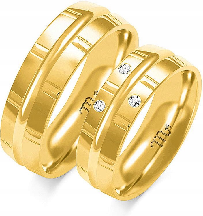 Zlatý moderní snubní prsten 585, velikost 17 18 19, dámská kolekce pro muže 14k