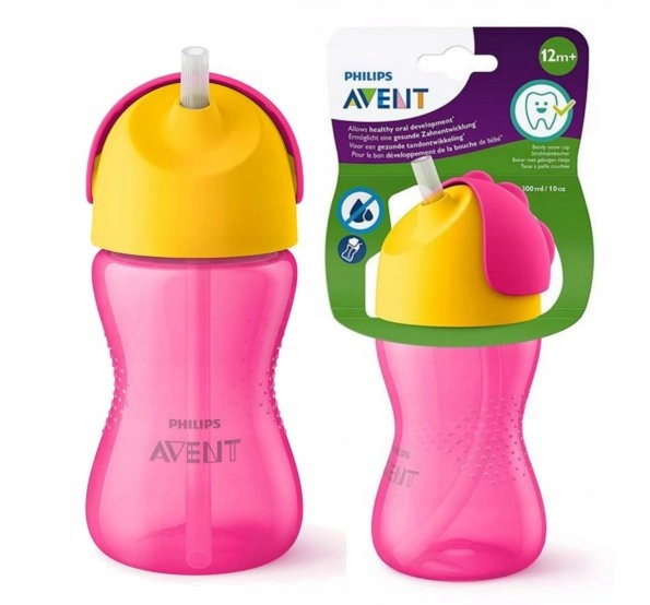 

Avent Kubek Niekapek Bidon Słomką 12m+ Pink 798