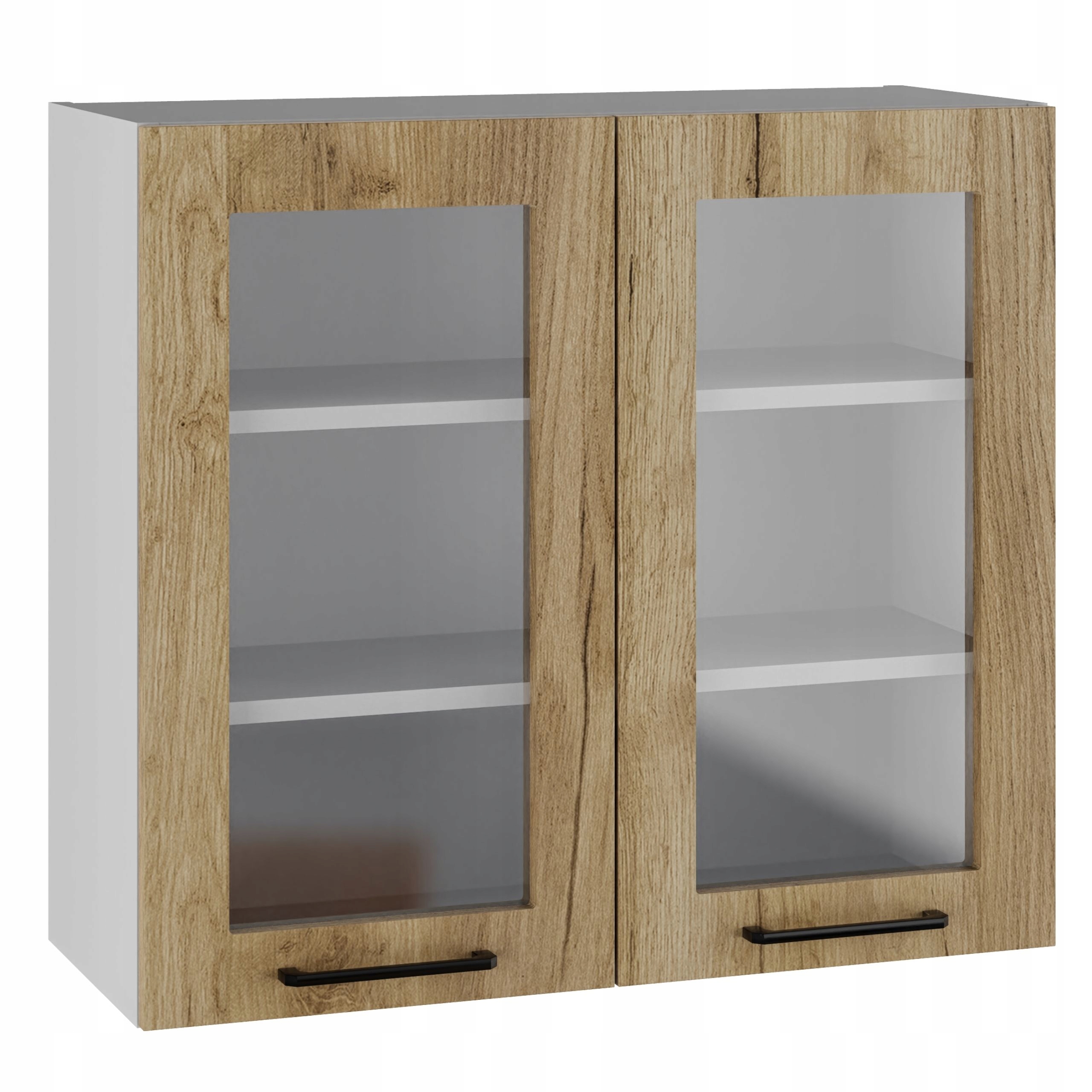 Kuchyňská skříňka horní vitrína 80/72 Tafla Dub Craft Zlatý