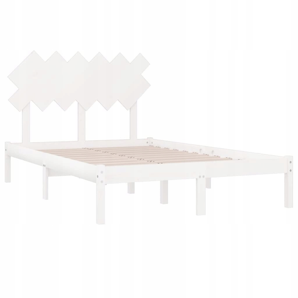 Lumarko Rama łóżka, biała, 120x200 cm, lite drewno Kod producenta 8720287036142