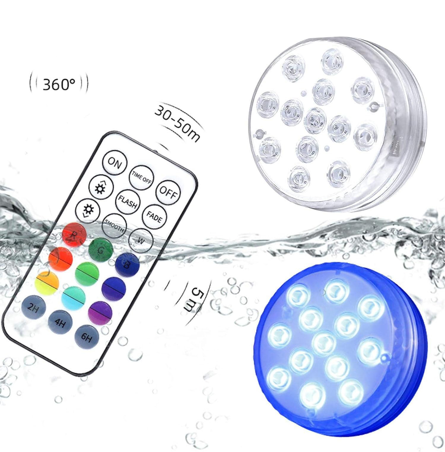 4X ZATAPIALNE ŚWIATŁO BASENOWE LED, WODOODPORNE LAMPY, PODWODNE ŚWIATŁA RGB Marka bez marki