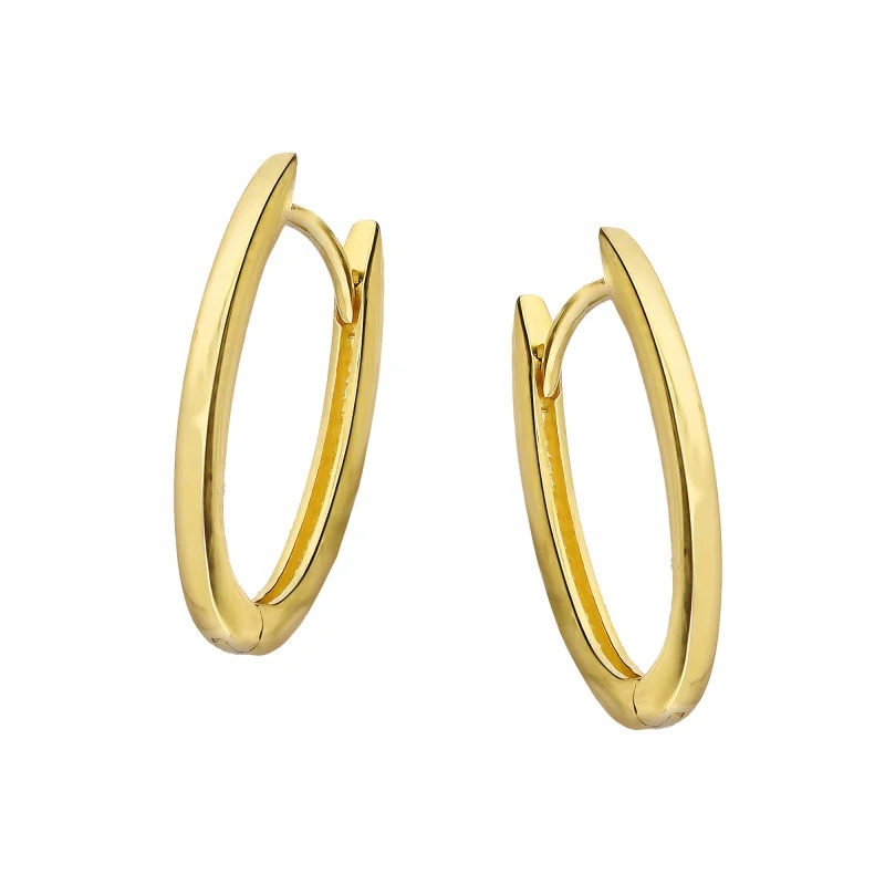 Dámské zlaté náušnice 585, lesklé, oválné, ideální jako dárek , 1,38 g