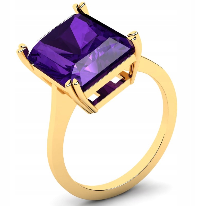 

Pierścionek Złoty Z Fioletową Cyrkonią 12X10MM