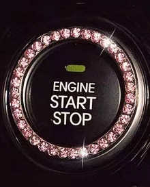 

Naklejka Start Stop Silnik Auto Diamenty Różowa