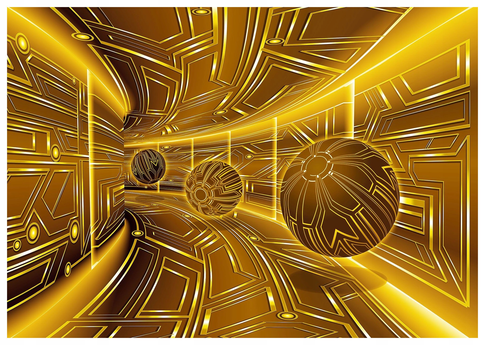 Fototapeta flizelina Geometrický tunel žlutá hloubka rozměru 250x175 lepidlo