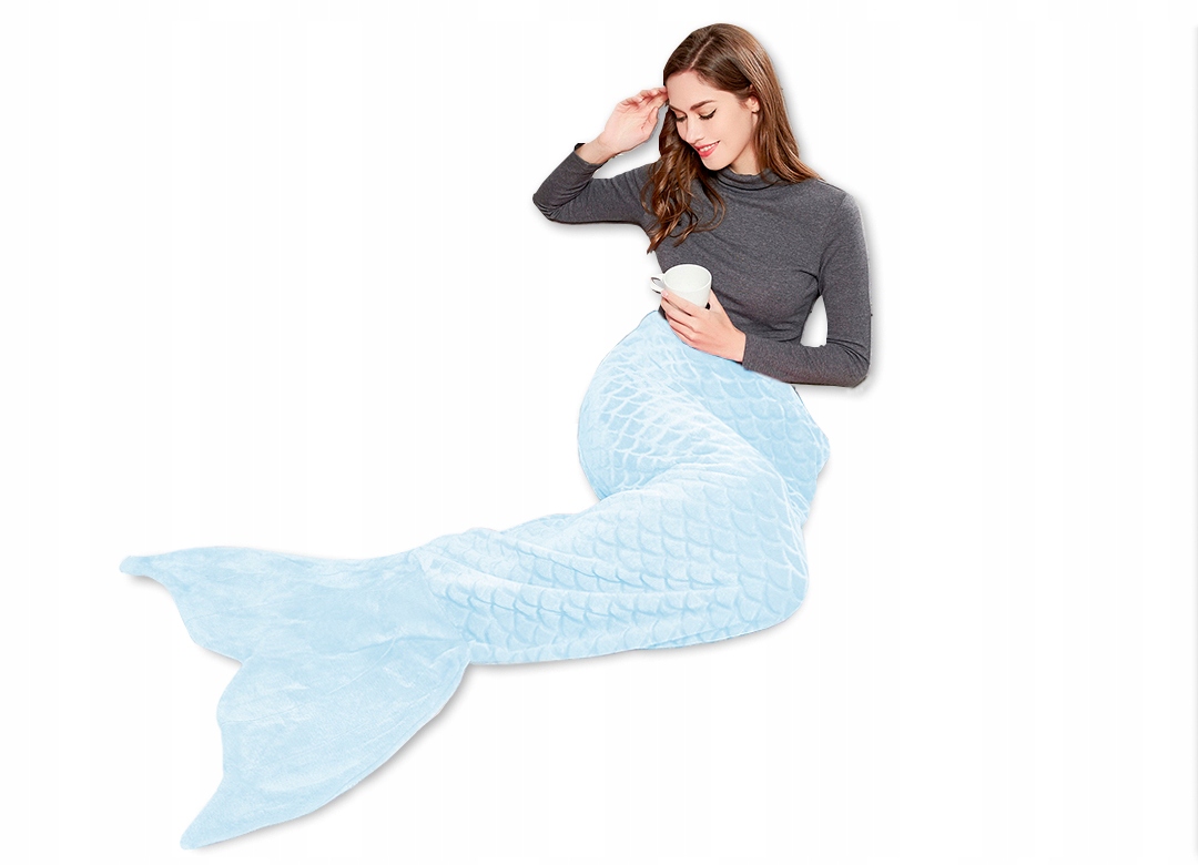 Kocyk ogon syrenki ozdobny gładki mały 140x53 cm