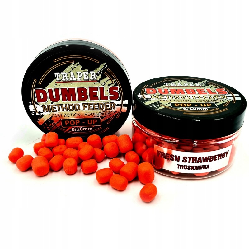 Przynęta Method Feeder Dumbels Traper Pop-Up Truskawka 8-10mm 30g Na Włos
