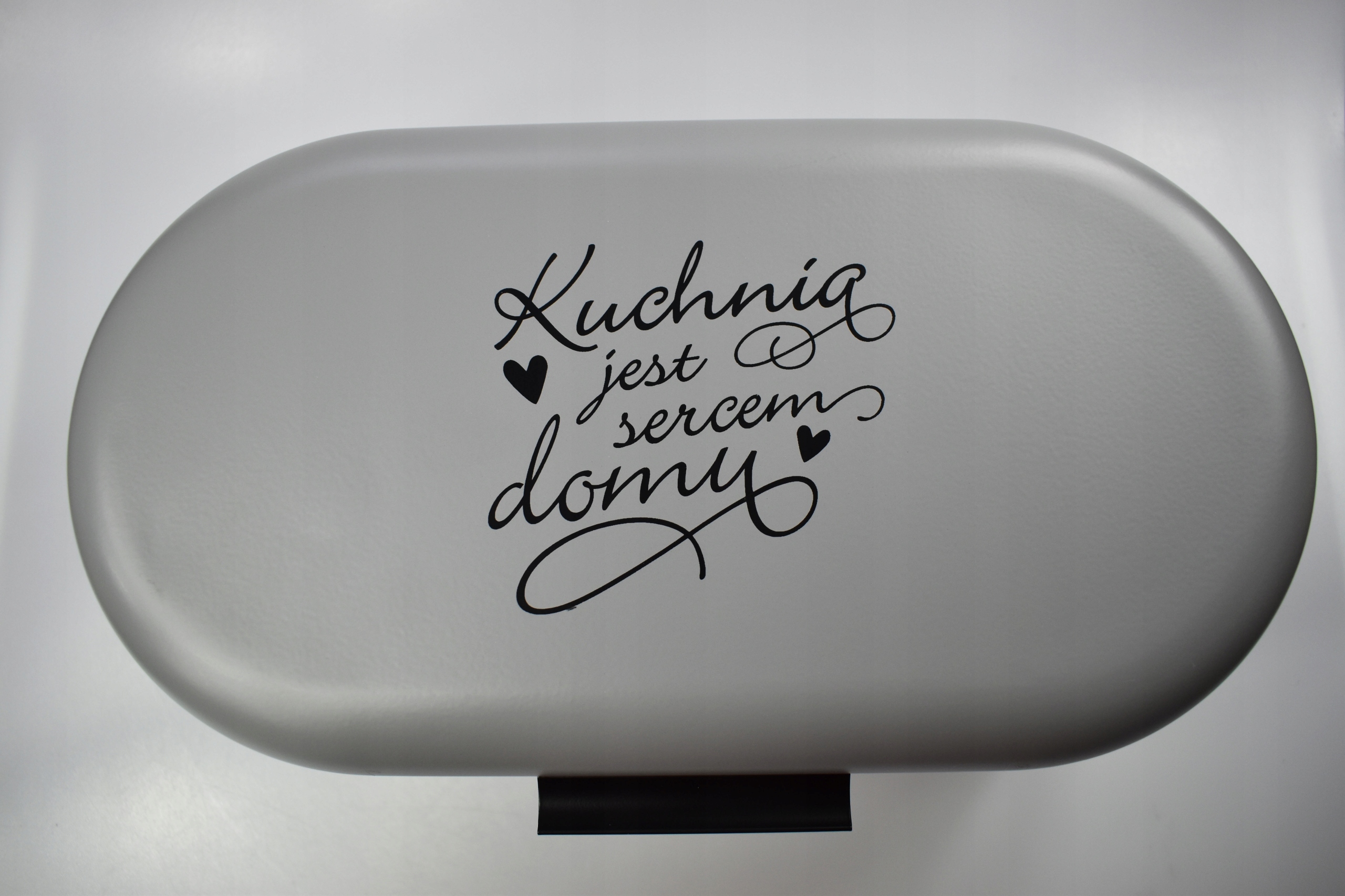 CHLEBAK MORENA, SZARY Z NAPISEM, Smart Kitchen Kolor odcienie szarości i srebra