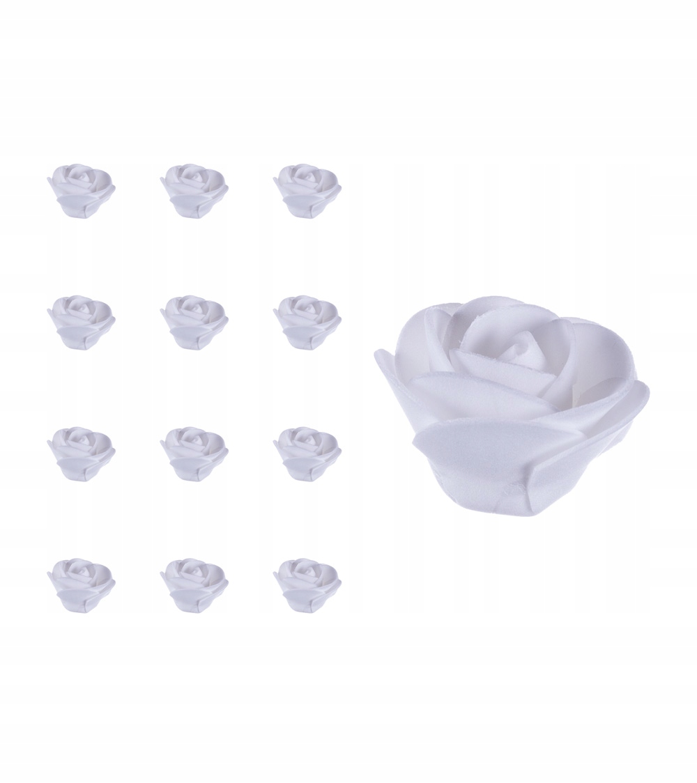 

Róża piankowa główka biała 12 sztuk