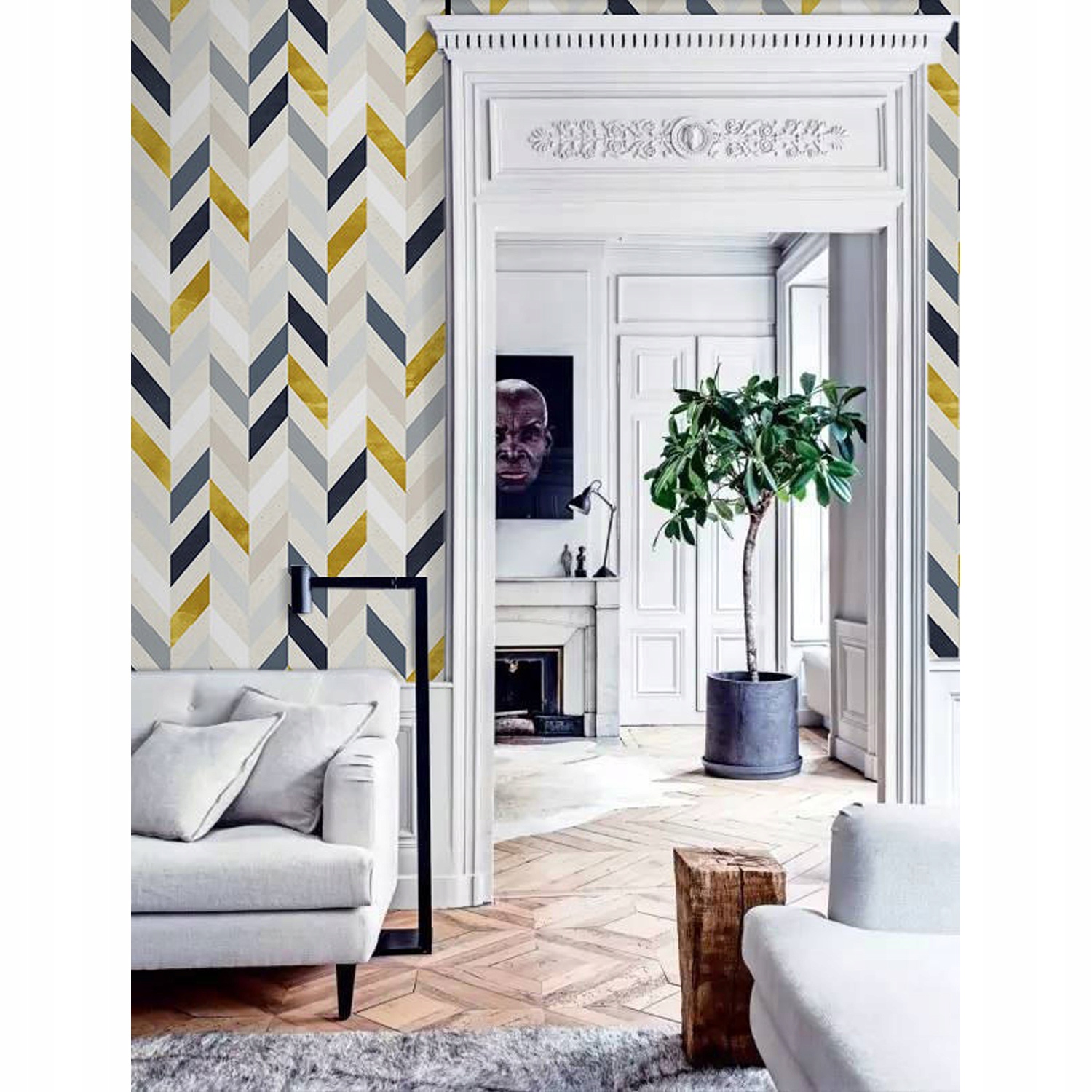 

Tapeta ścienna Kolorowe linie w jodełkę 250x104 cm