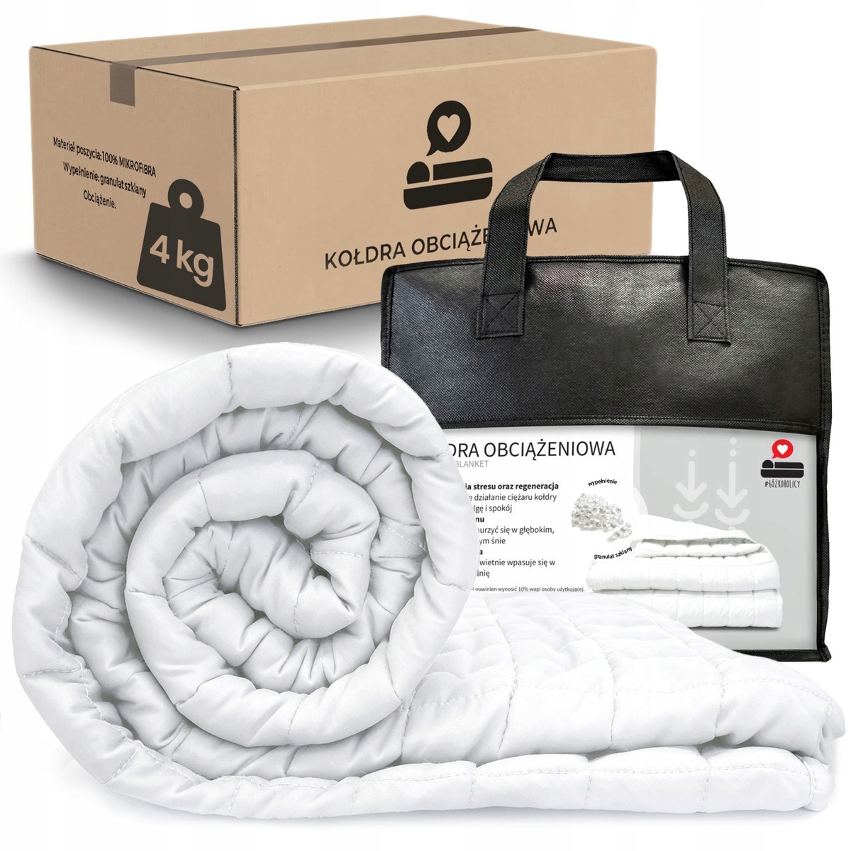 Kołdra Obciążeniowa 90x120 Koc Sensoryczny dla dzieci Si 4 kg Walizka