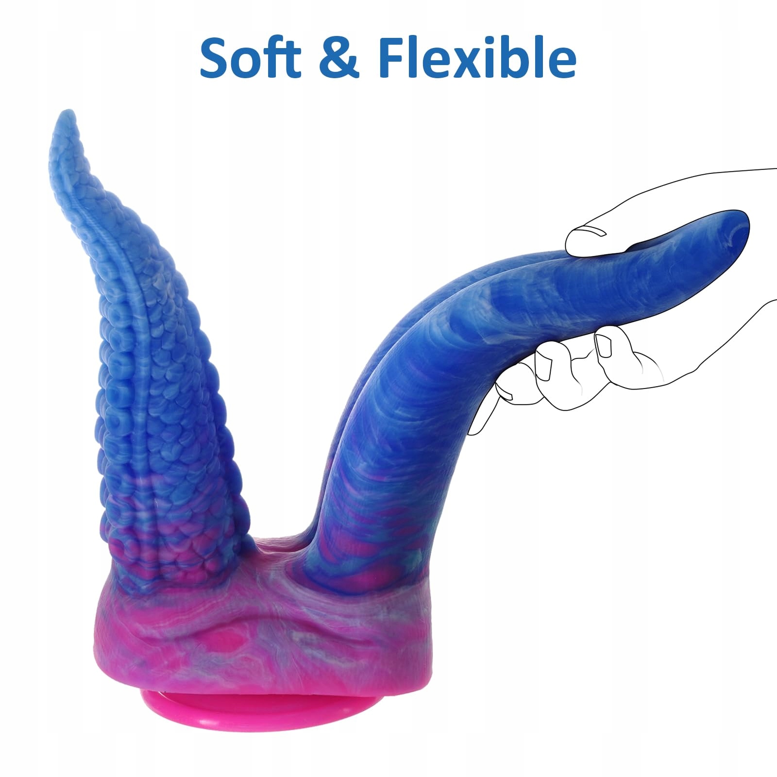 SHKANLA Silikonowy Podwójny Dildo 27cm Realistyczny z Przyssawką — miniatura 3